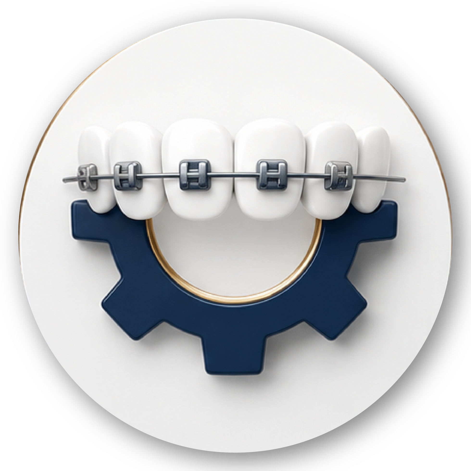 Ícone representando a funcionalidade da Ortodontia, com melhora da mordida, mastigação e alinhamento dos dentes.
