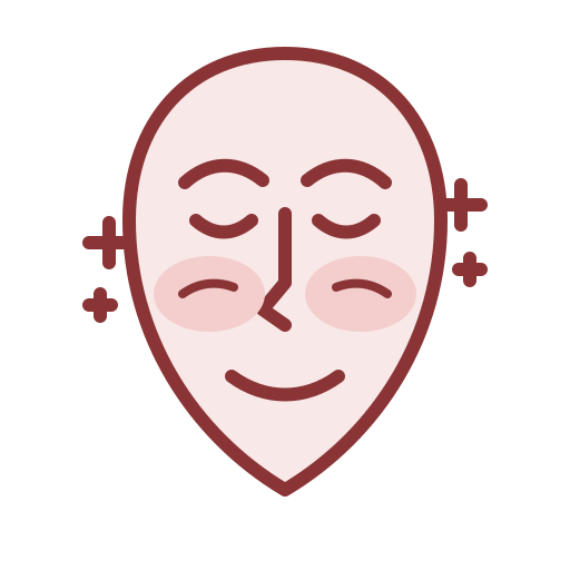 Ícone representando preenchimento facial nas maçãs do rosto
