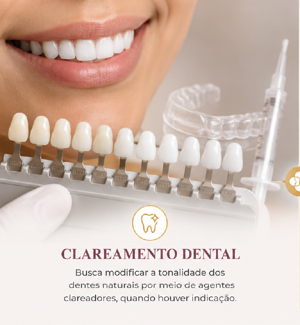 Clareamento dental em dentes naturais com escala de tonalidades