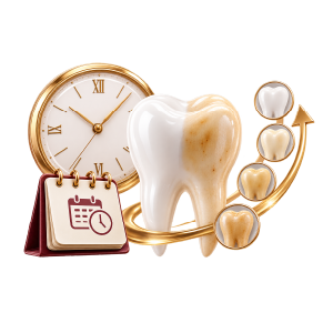 Passagem do tempo e alteração natural da tonalidade dos dentes