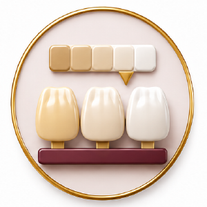 Escala de tonalidade inicial dos dentes antes do clareamento dental